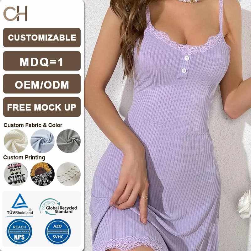 Robe mini moulante personnalisable à rayures en dentelle - Écologique