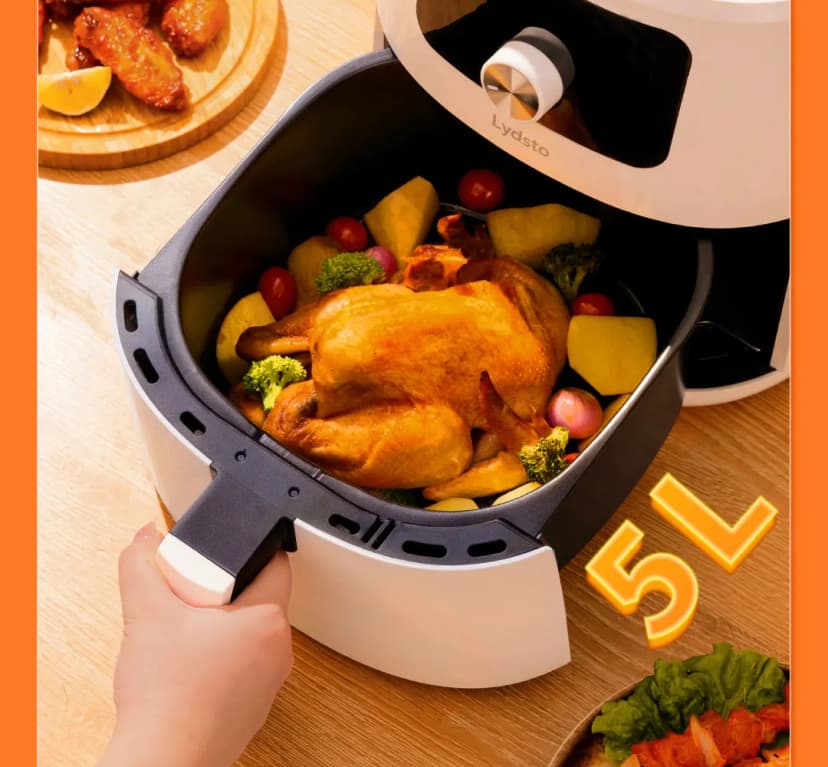 Friteuse sans huile intelligente Lydsto 5 L - Commande numérique, 1 700 W, compatible avec une application