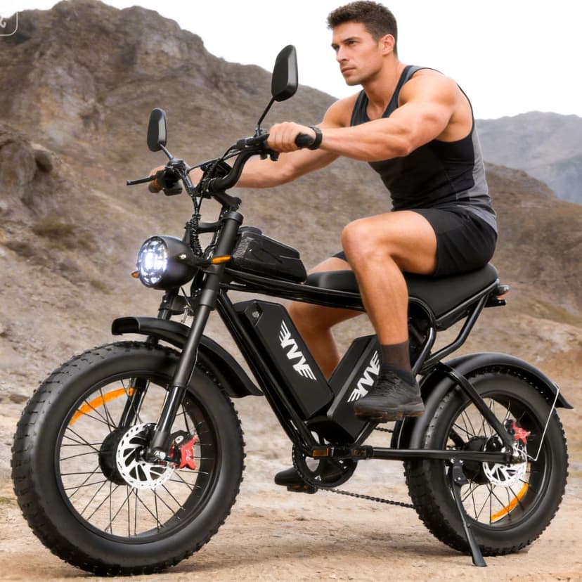 Vélo électrique Yvy Q20 Pro 52V 40Ah à double moteur et pneus larges