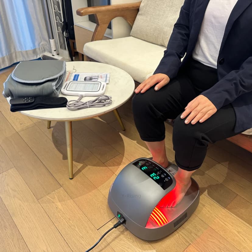 Appareil de massage des pieds Y-Rising à ondes térahertz avec luminothérapie rouge et bleue